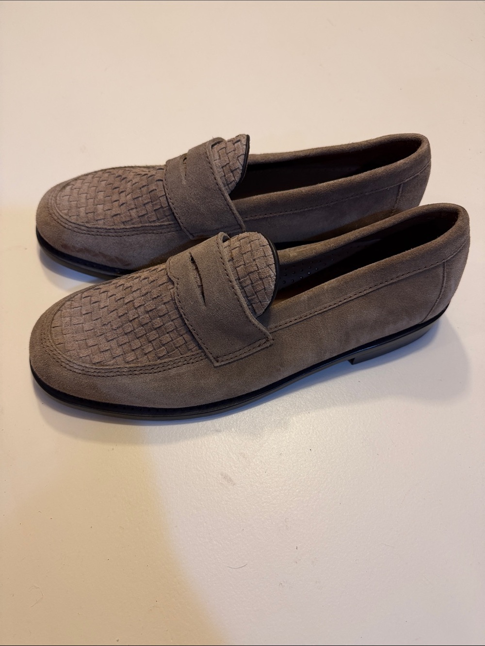 Todd Snyder Sebago grey suede loafers Sz 10.  New/Flawed SEE PICTURES. Tub7